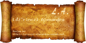 Lőrinczi Alexandra névjegykártya